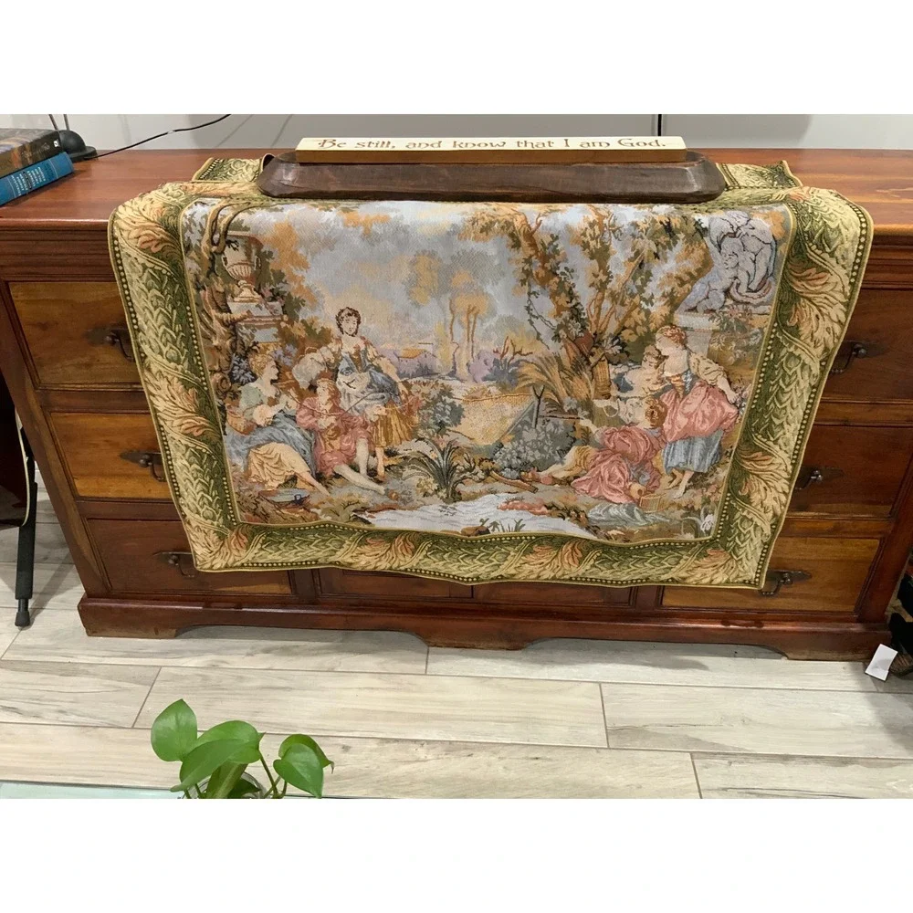 Sea Gull Fine Tapestry Wall Hanging Pastoral Scene Woven Fabric Art 41x35